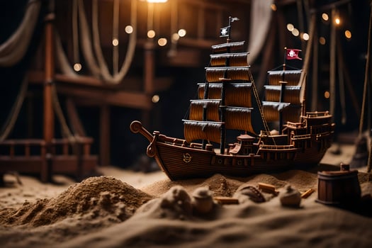 photo wallpaper the sky, sand, ship, pirate, ship, pirate ship, pirate ship,. AI-Generated