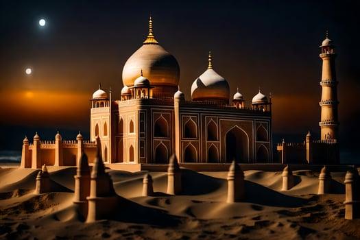 the taj mahal is a beautiful building in india. AI-Generated photo