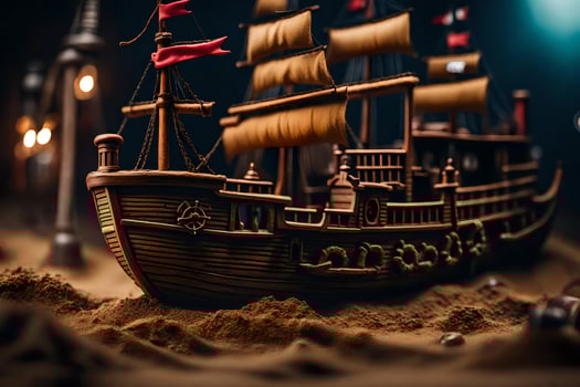 photo wallpaper the sky, sand, ship, pirate, ship, pirate ship, pirate ship,. AI-Generated