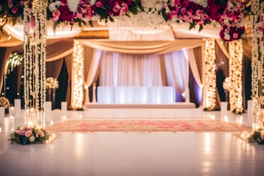 wedding ceremony at the grand ballroom. AI-Generated photo
