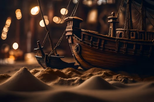 photo wallpaper the sand, ship, boat, ship, ship, ship, ship, ship,. AI-Generated