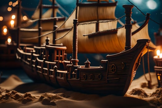 photo wallpaper the sea, sand, ship, ship, ship, ship, ship, ship,. AI-Generated