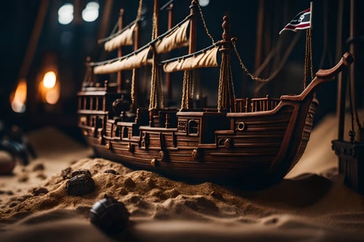 photo wallpaper the sea, sand, ship, ship, ship, ship, ship, ship,. AI-Generated