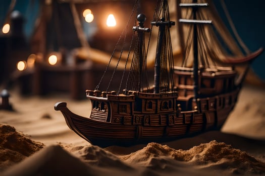 photo wallpaper sea, the sand, ship, the ship, the ship, the ship, the. AI-Generated