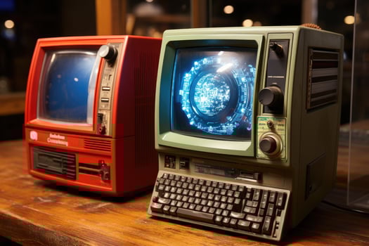 old electronic device retro style AI Generative photo