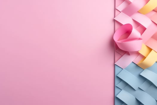 Pink or purple ribbon as breast cancer or epilepsy awareness symbol and copy space. World cancer day concept by AI Generated photo