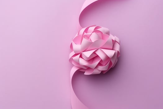 Pink or purple ribbon as breast cancer or epilepsy awareness symbol and copy space. World cancer day concept by AI Generated photo