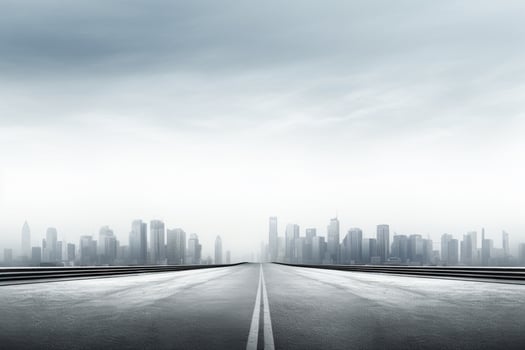 expressway and the modern city skyline ai generative photo