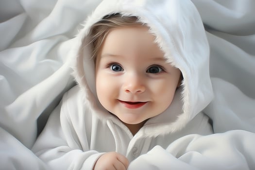 Portrait of adorable newborn baby ai generative photo