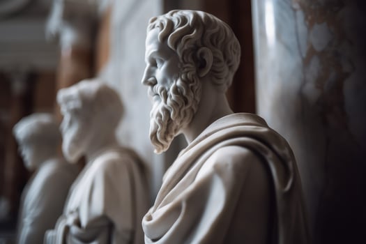 Statue marble philosopher. Generate Ai photo