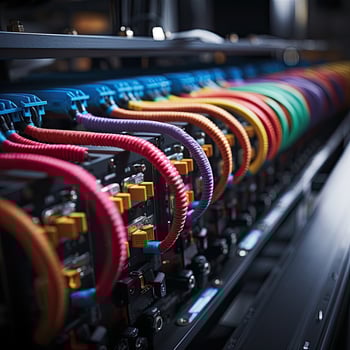 internet cable hub router Factory workspace machine robot production mechanic conveyor photo