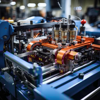 weaving textile Factory workspace machine robot production mechanic conveyor photo close
