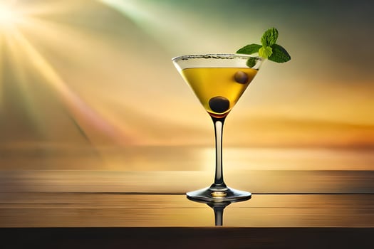 cocktail on the table. AI-Generated photo
