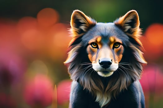 a dog with long hair and a big nose. AI-Generated photo