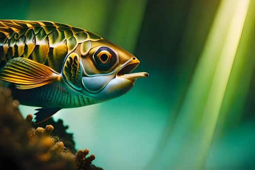 a fish with a big mouth is shown in the water. AI-Generated photo