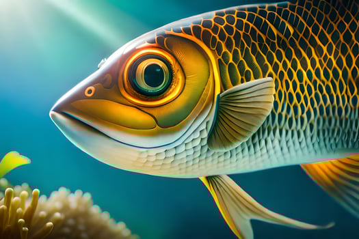 fish in the ocean with coral and anemones. AI-Generated photo