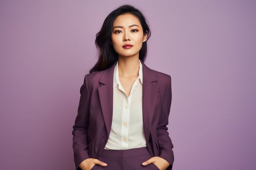 Young Asian businesswoman wearing a business suit AI Generative photo