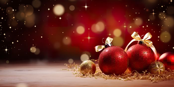 Christmas ball decoration background. AI Generated photo