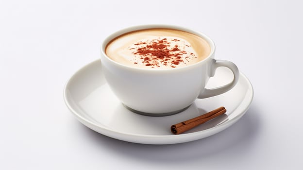 Photo of a Vanilla Rooibos Latte isolated on flat white background. Generative AI