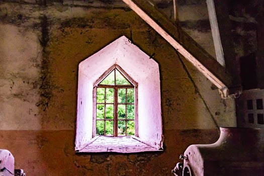 Photography on theme outstanding building beautiful brick old water mill photo