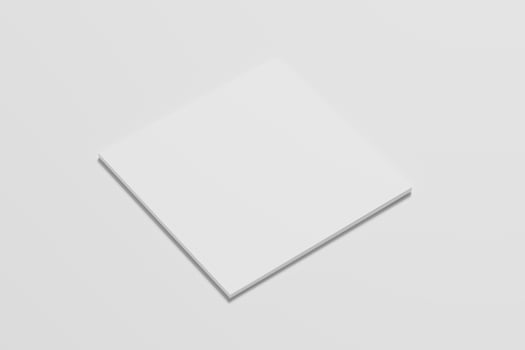 Square Magazine Brochure 3D Rendering White Blank Mockup photo