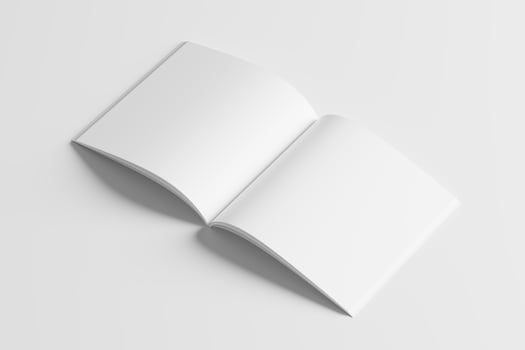 Square Magazine Brochure 3D Rendering White Blank Mockup photo