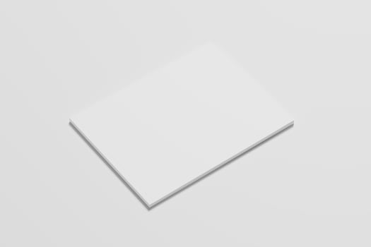US Letter Landscape Magazine 3D Rendering White Blank Mockup photo