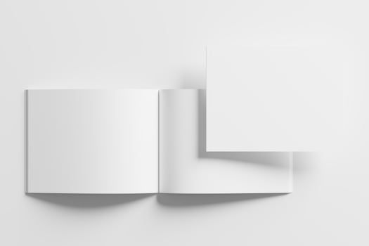 US Letter Landscape Magazine 3D Rendering White Blank Mockup photo