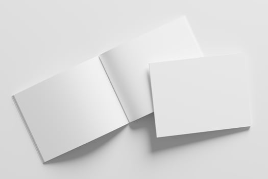 US Letter Landscape Magazine 3D Rendering White Blank Mockup photo