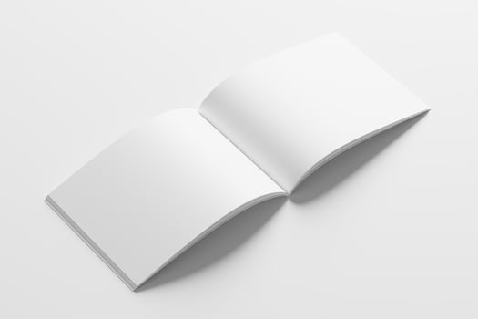 US Letter Landscape Magazine 3D Rendering White Blank Mockup photo