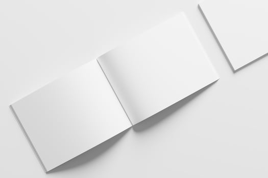 US Letter Landscape Magazine 3D Rendering White Blank Mockup photo