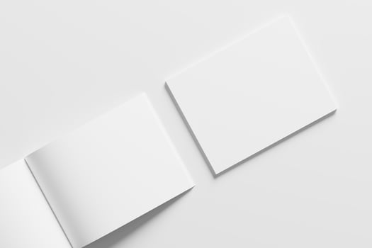US Letter Landscape Magazine 3D Rendering White Blank Mockup photo