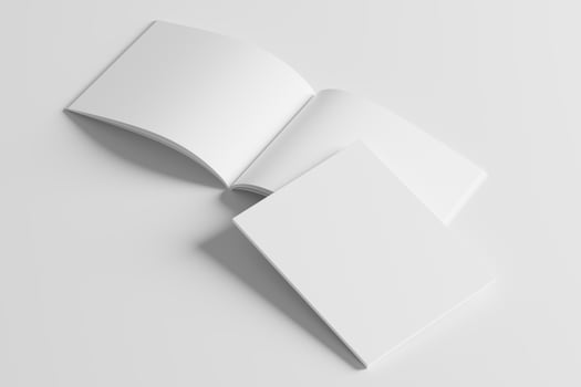 US Letter Landscape Magazine 3D Rendering White Blank Mockup photo