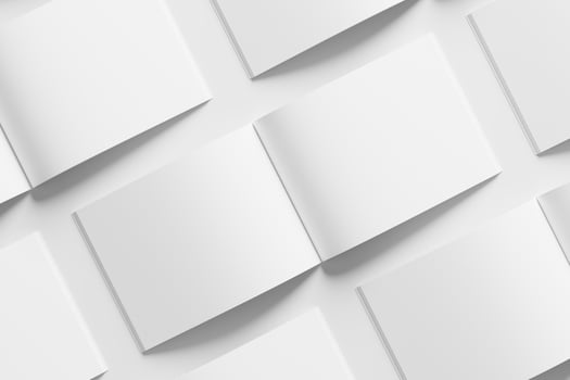 US Letter Landscape Magazine 3D Rendering White Blank Mockup photo