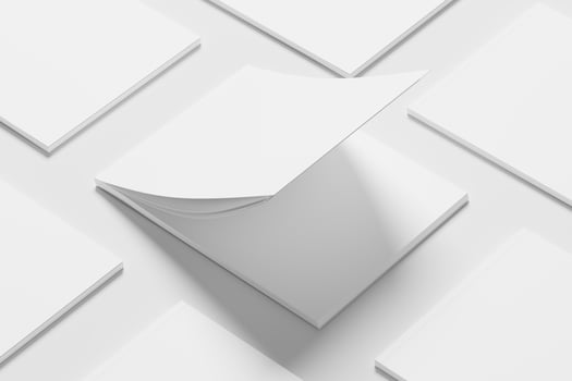 US Letter Landscape Magazine 3D Rendering White Blank Mockup photo
