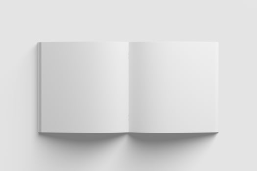 Square Brochure Magazine 3D Rendering White Blank Mockup photo