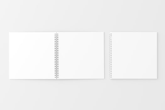 Square Spiral Notebook 3D Rendering White Blank Mockup photo