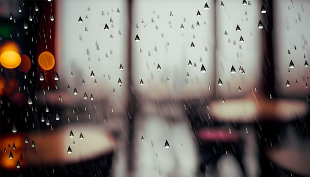 AI generated view of the rain from behind the glass photo