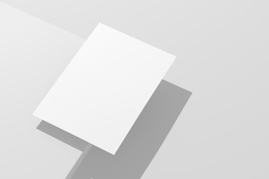 A4 A5 Flyer Poster 3D Rendering White Blank Mockup photo