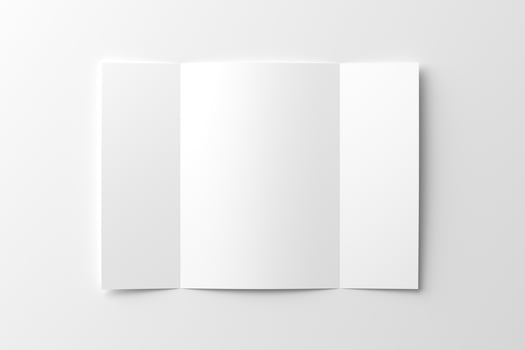 A4 Gatefold Brochure 3D Rendering White Blank Mockup photo