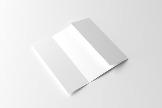 A4 Gatefold Brochure 3D Rendering White Blank Mockup photo
