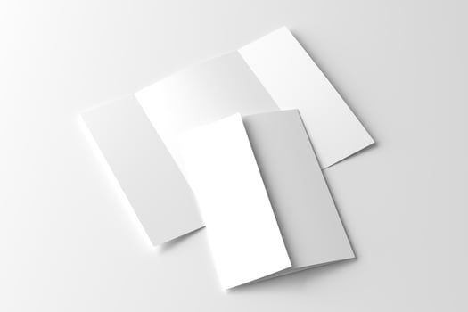A4 Gatefold Brochure 3D Rendering White Blank Mockup photo