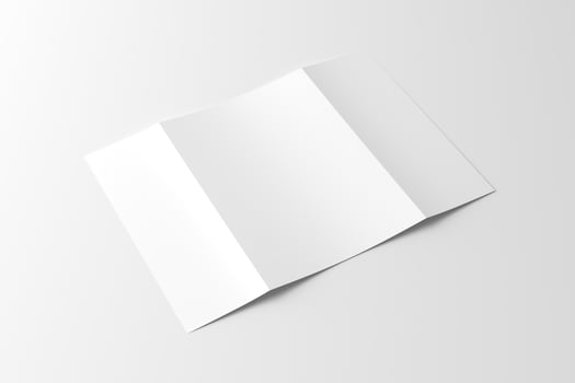 A4 Gatefold Brochure 3D Rendering White Blank Mockup photo