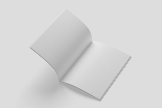 A4 A5 Magazine Brochure 3D Rendering White Blank Mockup photo