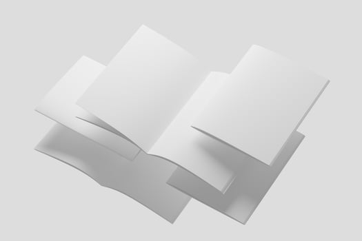 A4 A5 Magazine Brochure 3D Rendering White Blank Mockup photo