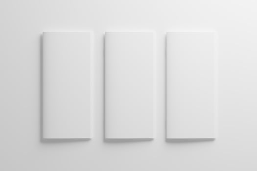 DL Saddle Stitch Bifold Brochure White Blank 3D Rendering Mockup photo