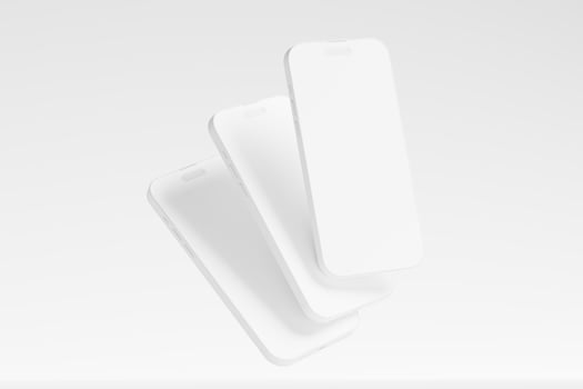 Phone Clay 3D Rendering White Blank Mockup photo