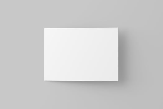 A4 A5 A6 Landscape Folded Invitation Card With Envelope 3D Rendering White Blank Mockup photo