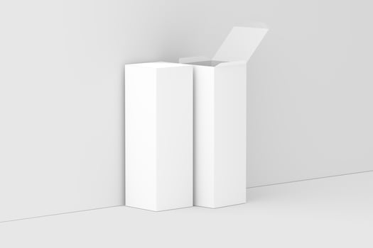Long Rectangle Box White Blank 3D Rendering Mockup photo