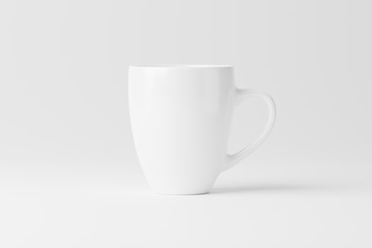 Ceramic Mug Cup For Coffee Tea White Blank 3D Rendering Mockup photo